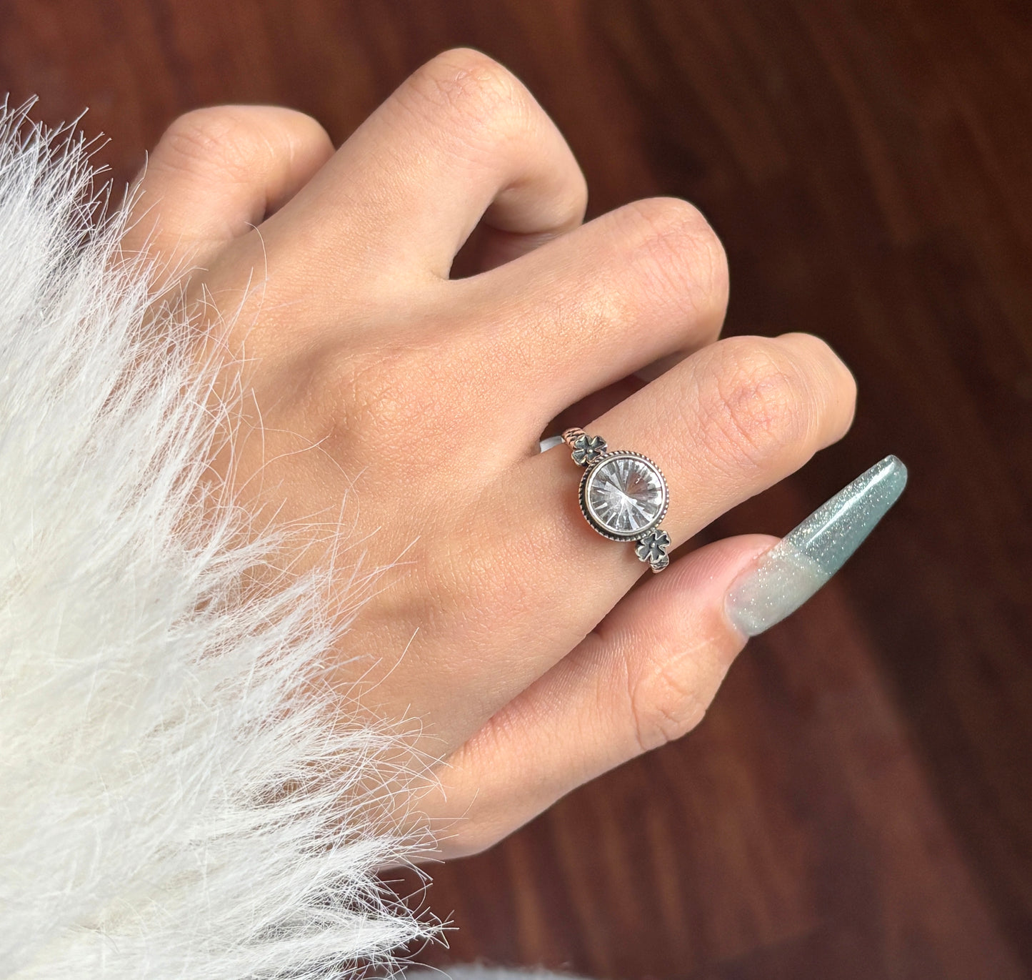 Clean quartz ring s925
