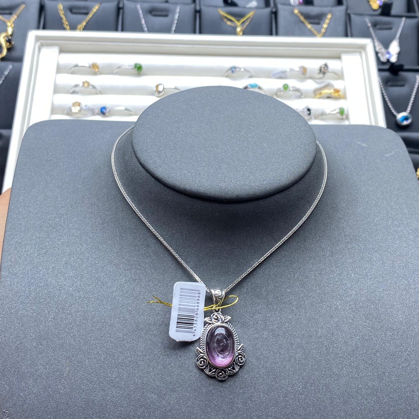 Natural crystal amethyst pendant