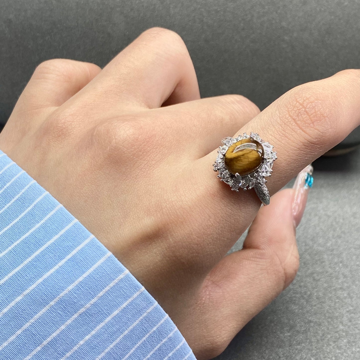 Tiger eyes s925 ring