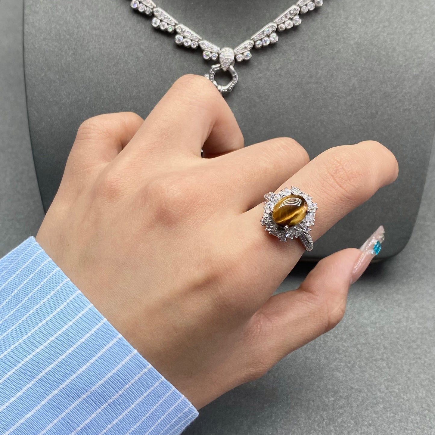 Tiger eyes s925 ring