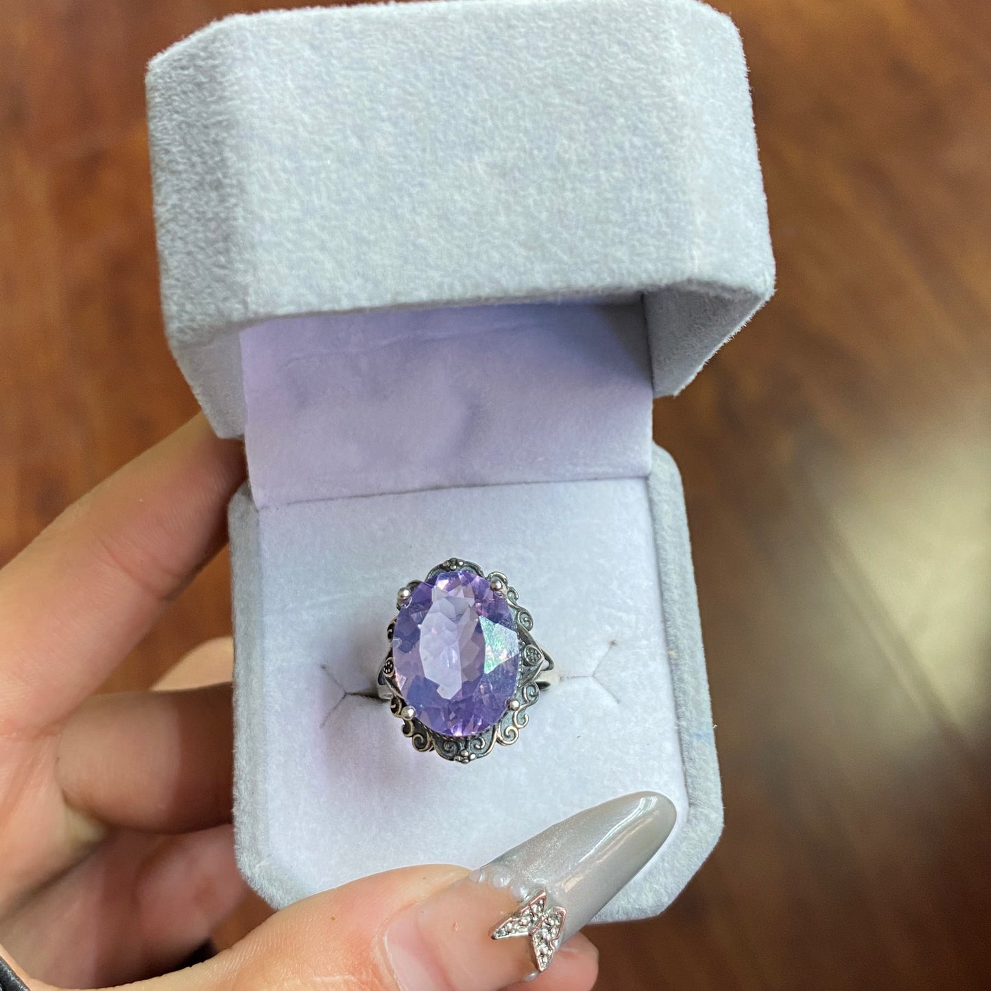 amethyst sliver s925 ring