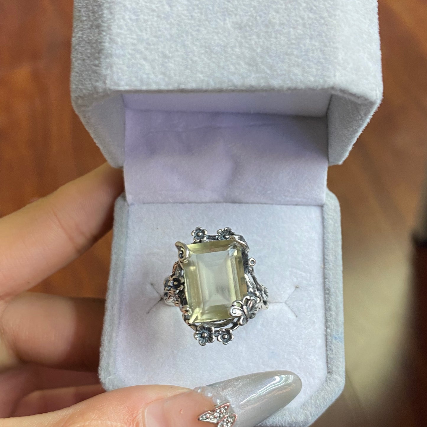 moldavite sliver s925 ring