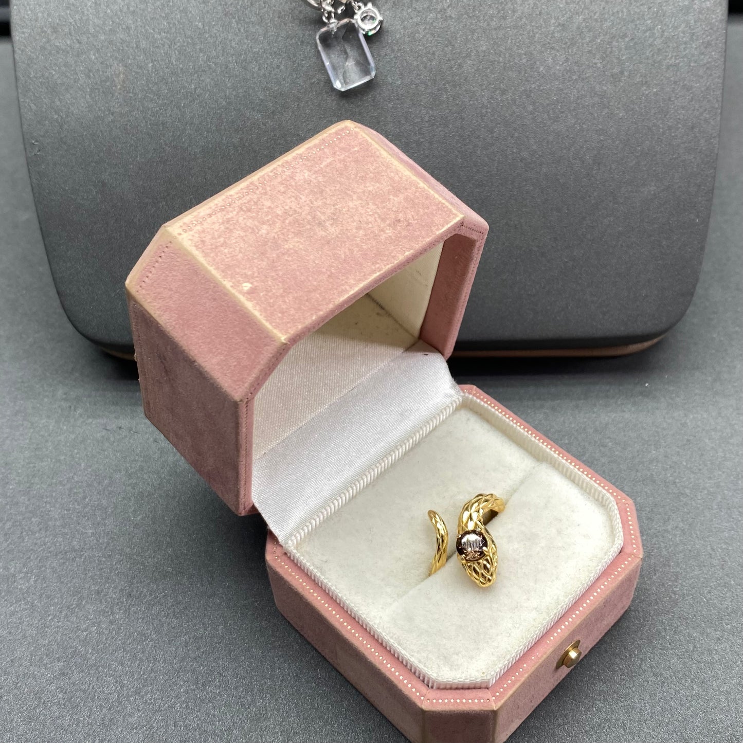 Natural gemstone smoky quartz ring