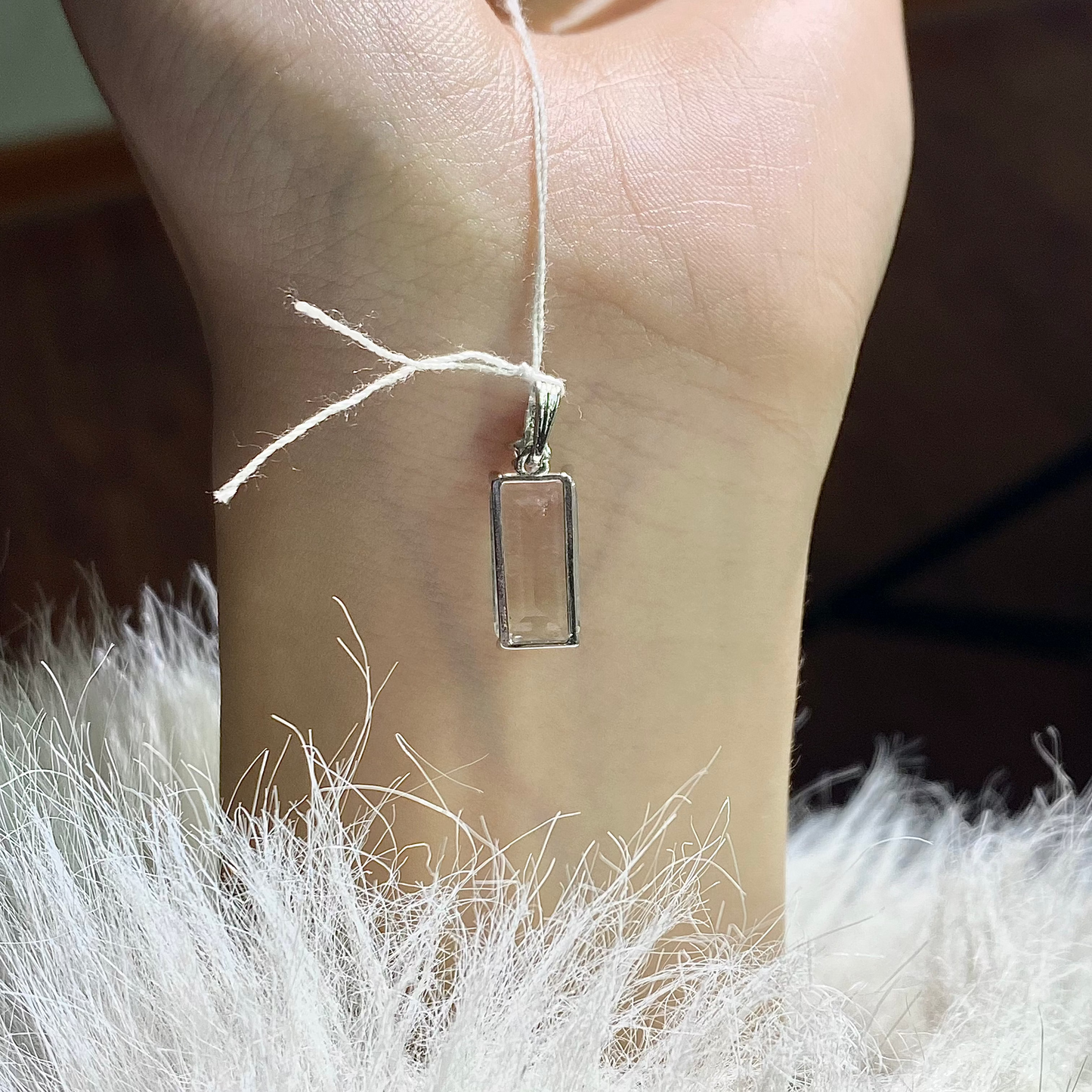 clear quartz pendant s925