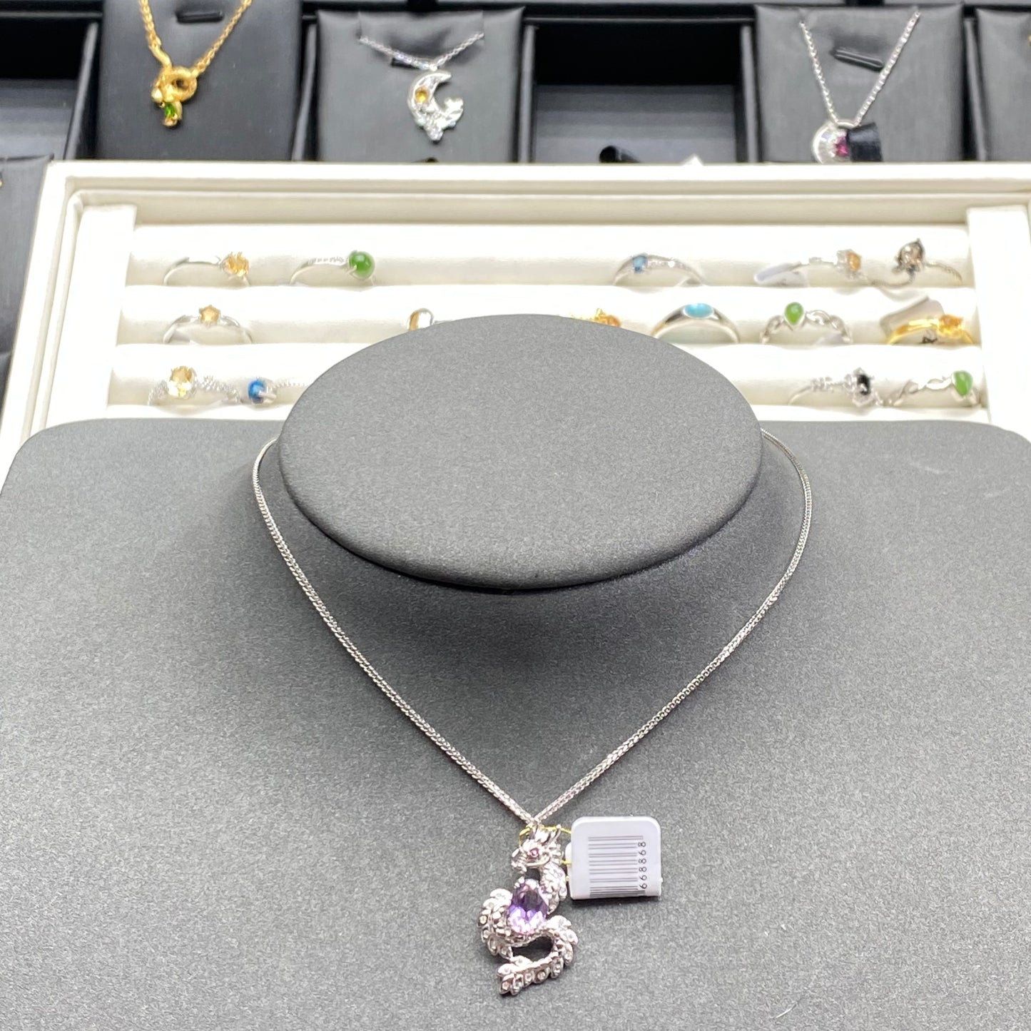 Natural crystal amethyst pendant