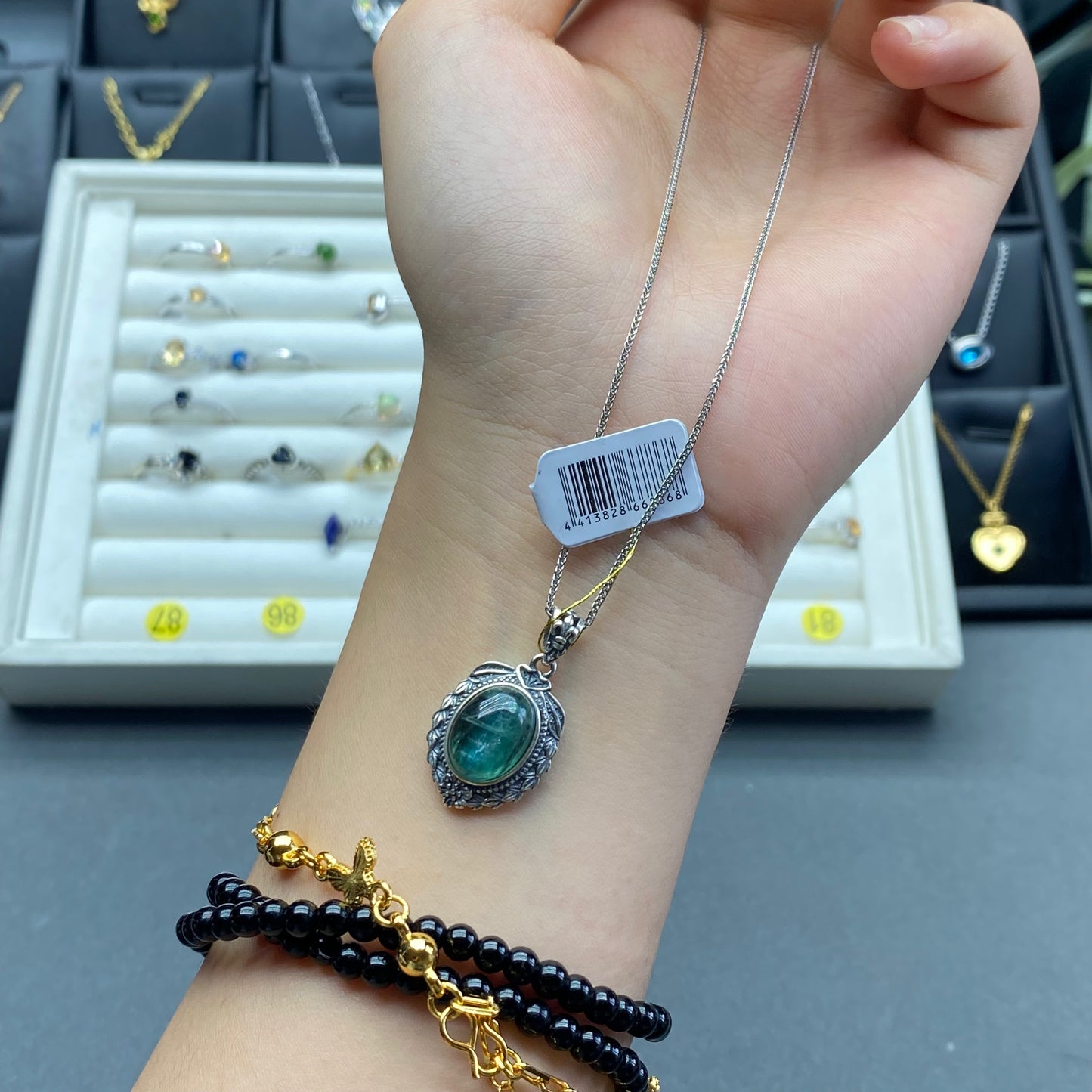 Natural gemstone blue kyanite pendant
