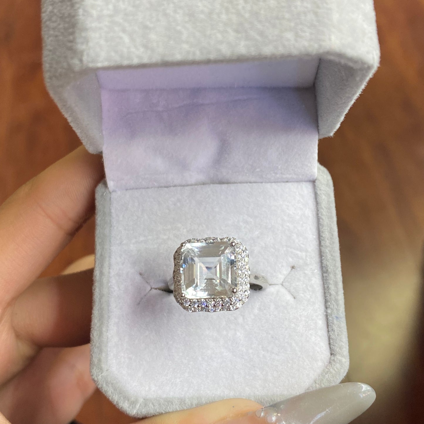 clear quartz sliver s925 ring