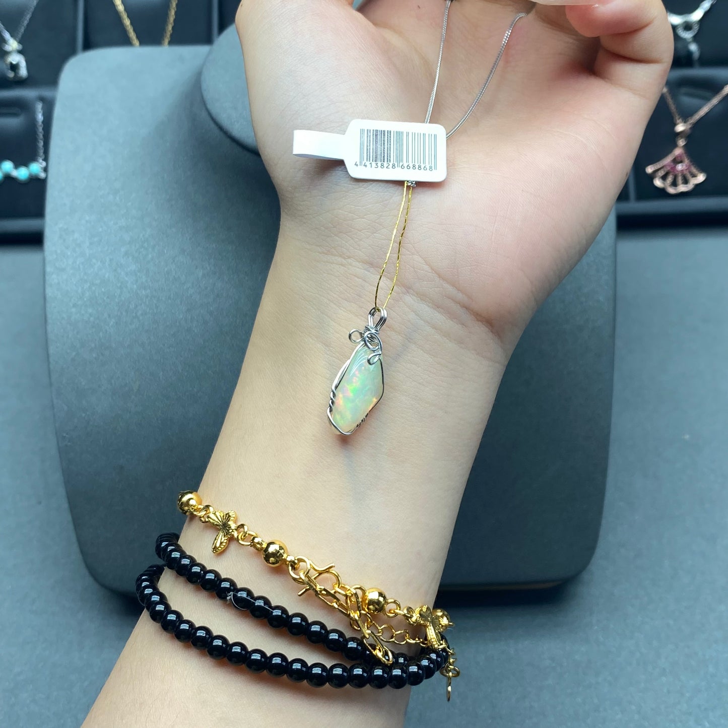 Natural gemstone opal pendant