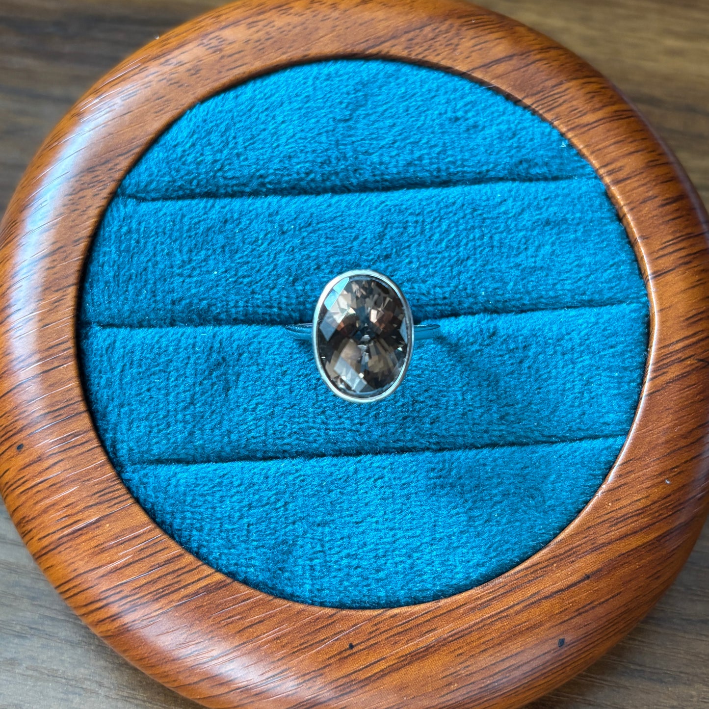 Smoky quartz ring s925