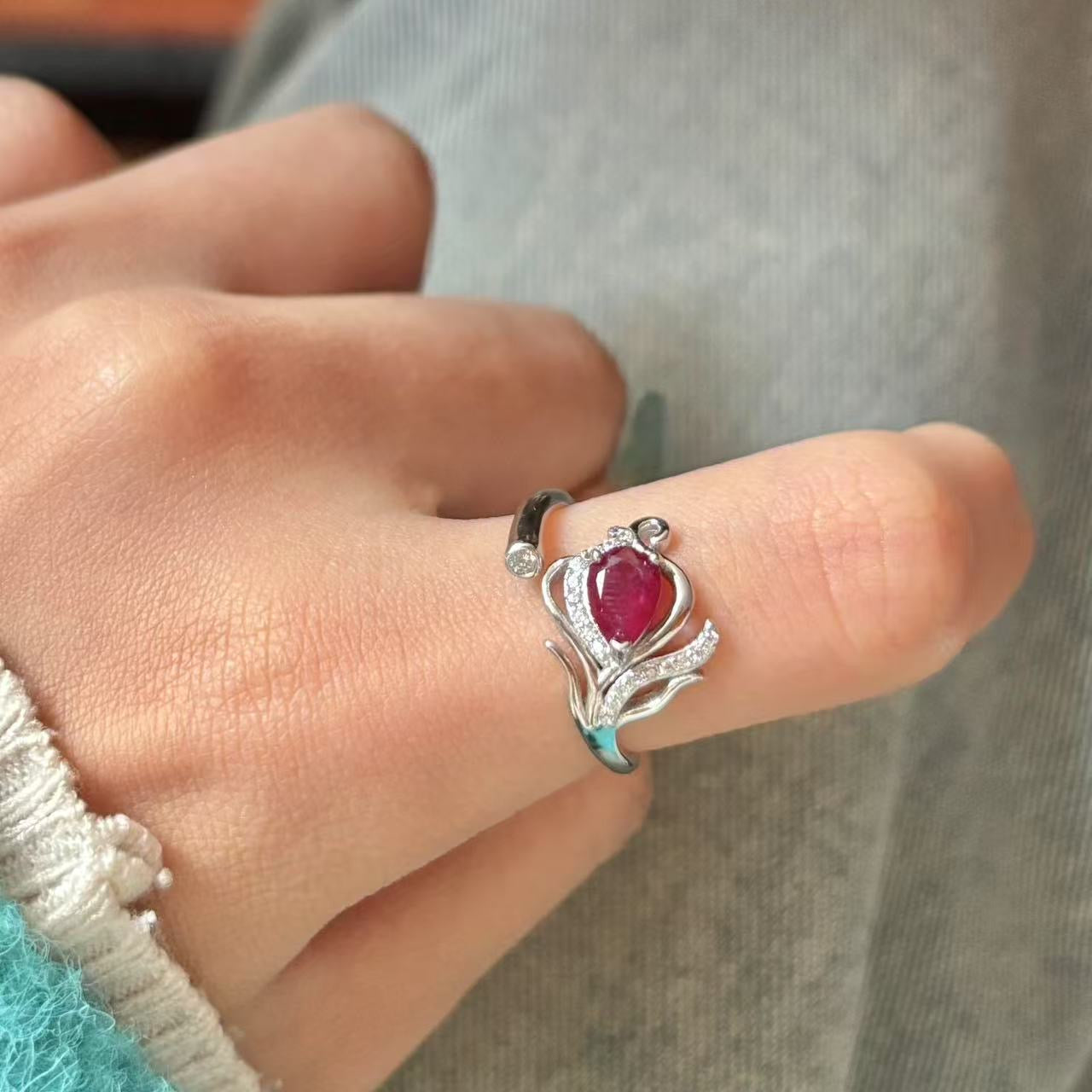 Ruby ring s925