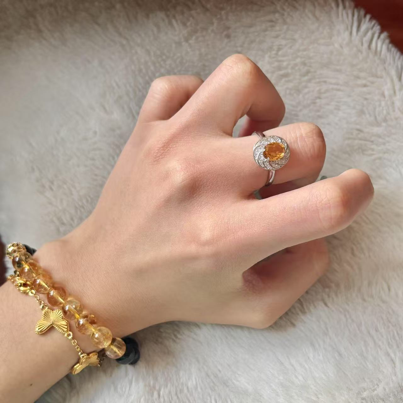 Citrine ring s925