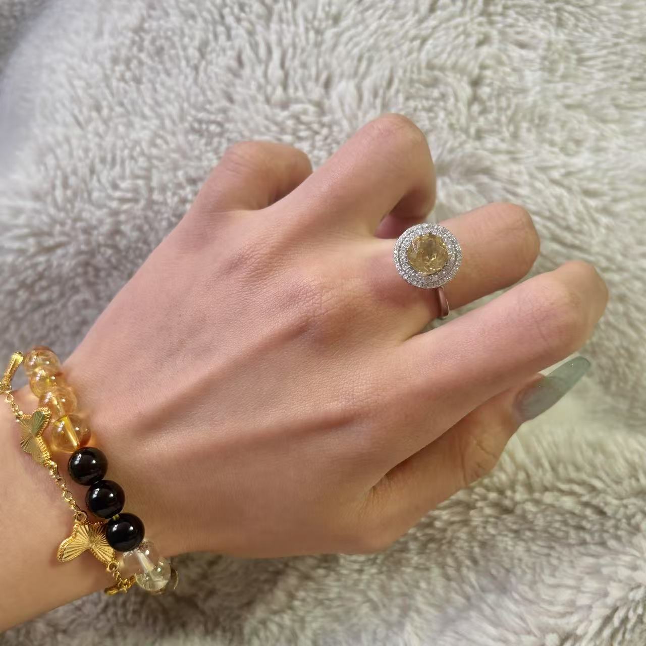 Natural crystal citrine s925