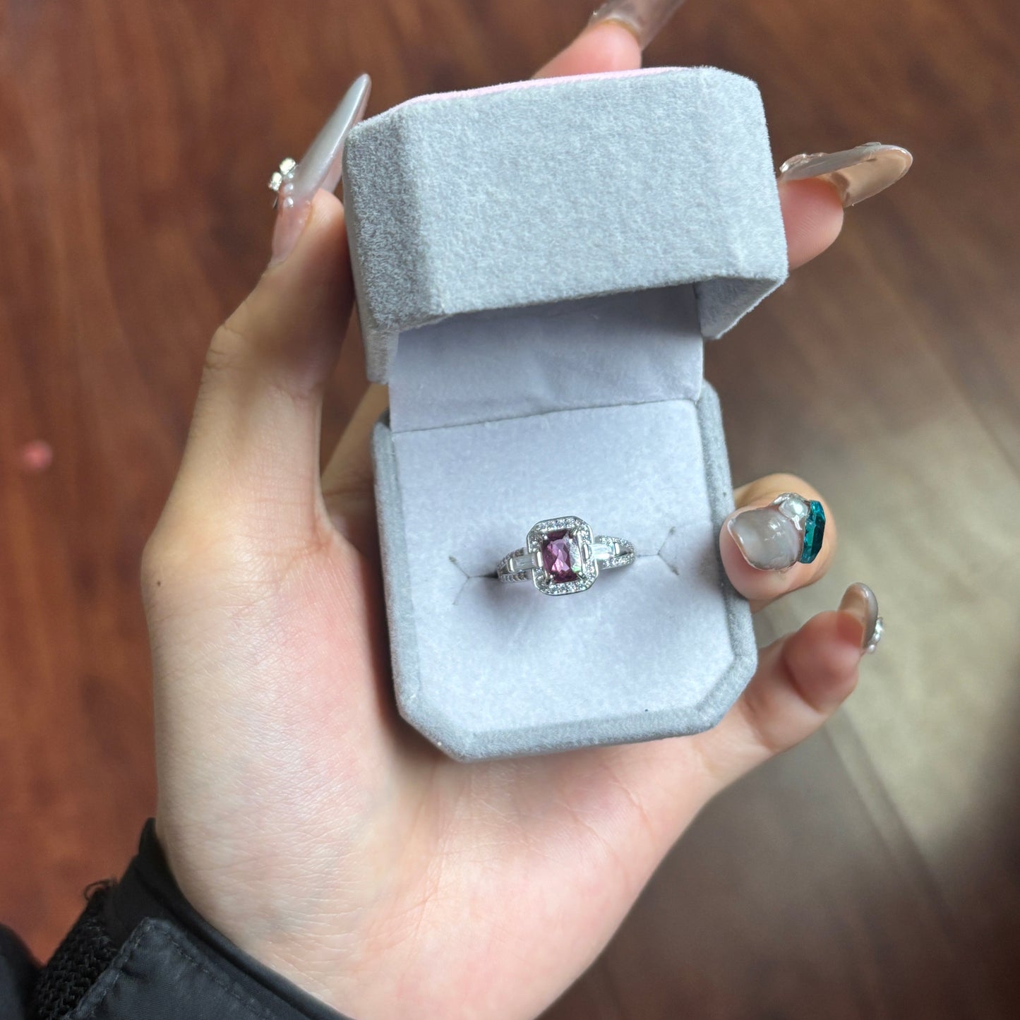 purpe garnet ring s925