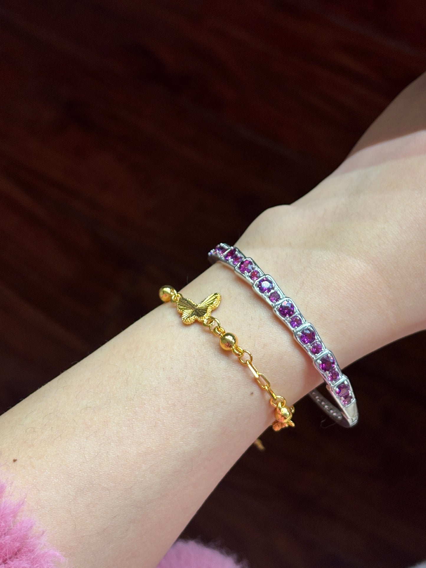 Purple garnet bracelet