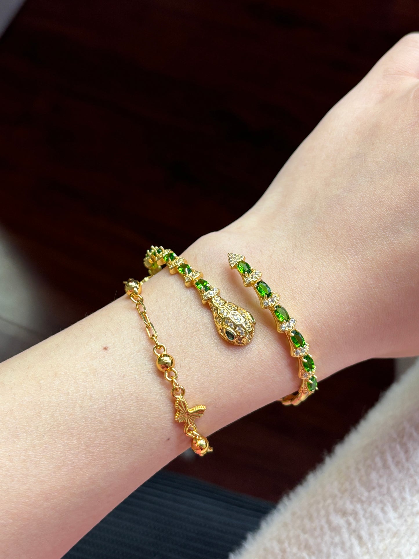 Diopside sliver bracelet