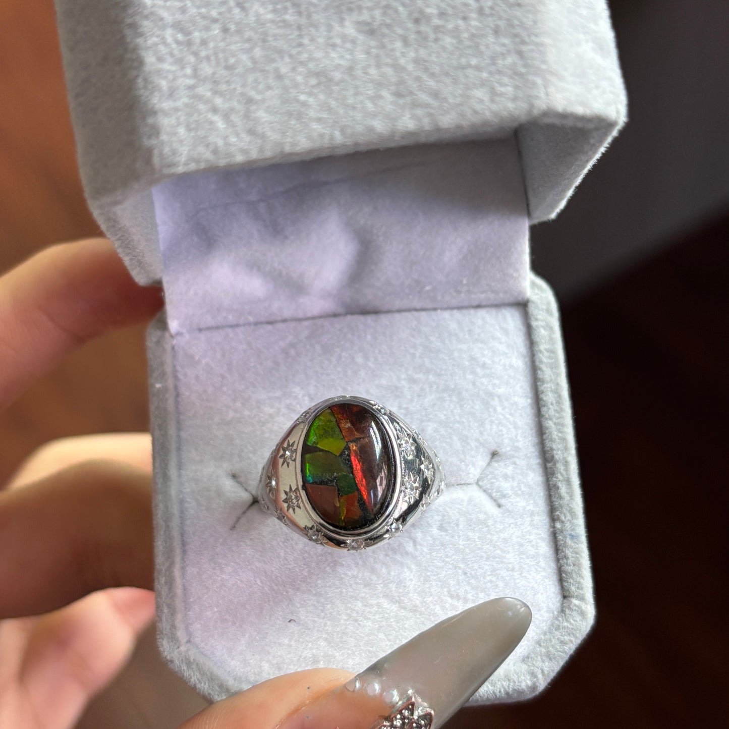 Ammolite sliver s925ring