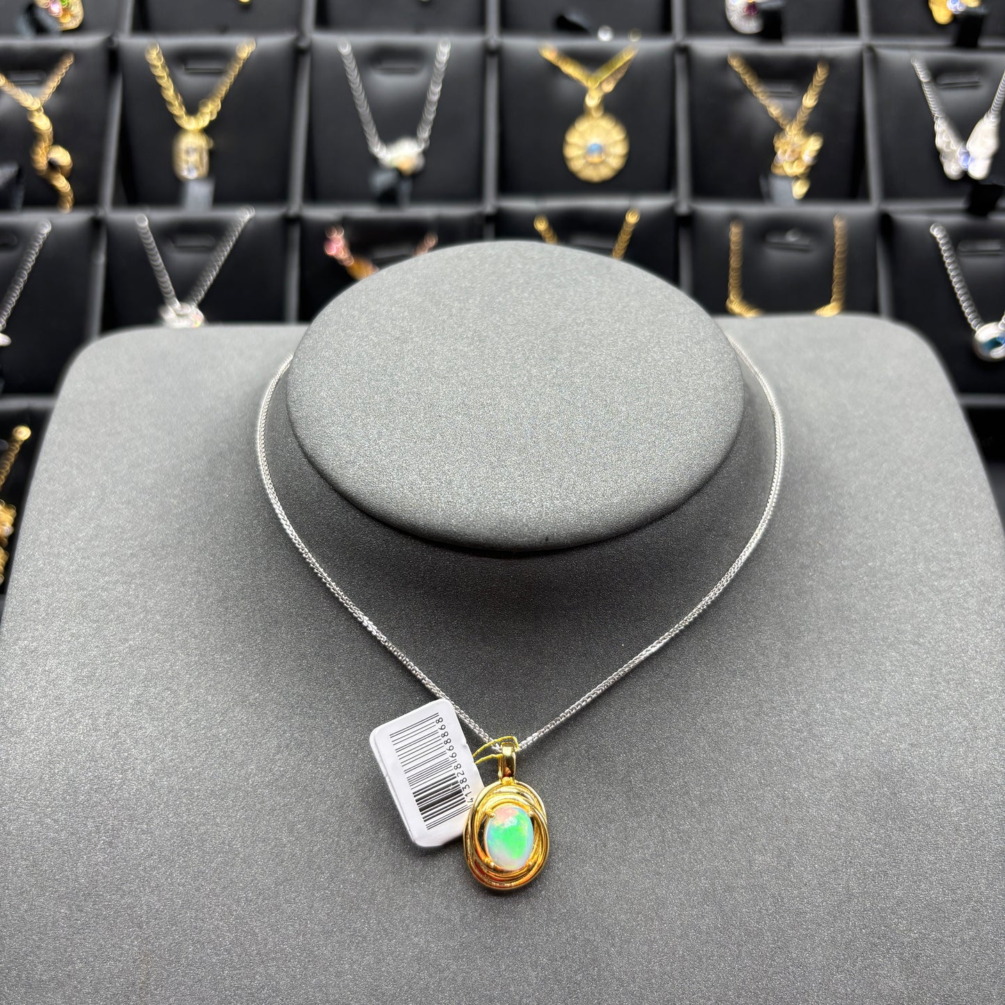Natural gemstone opal pendant