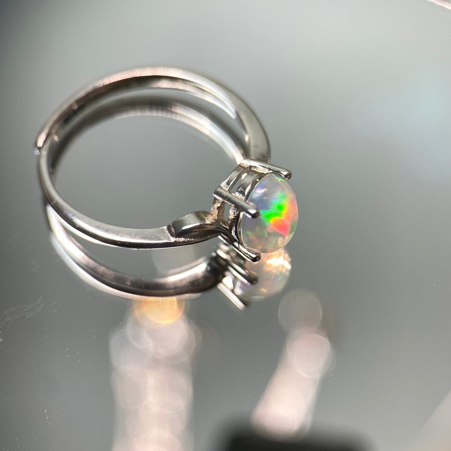 Rainbow opal ring S925