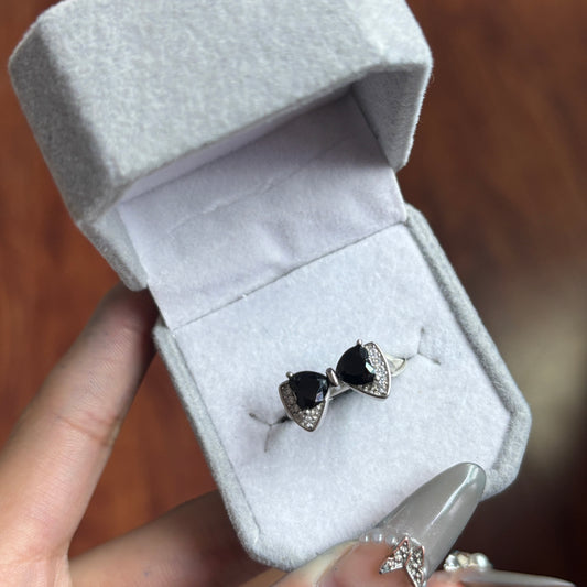 Black spinel sliver s925 ring