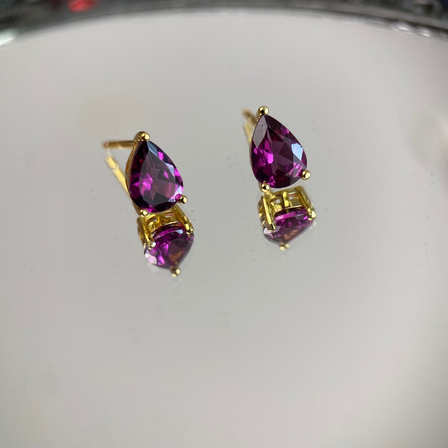 Purple garnet earrings S925