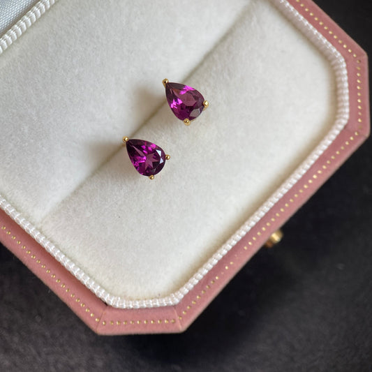 Purple garnet earrings S925