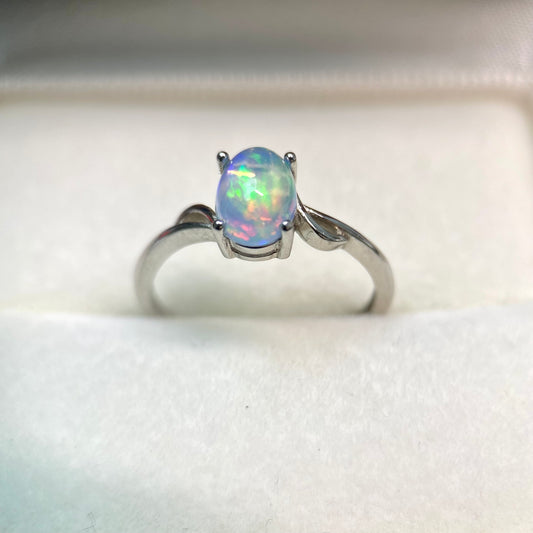 Rainbow opal ring S925
