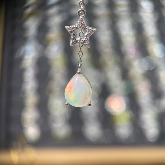 Rainbow opal necklace S925
