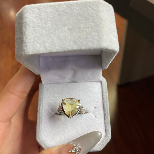 citrine sliver s925 ring