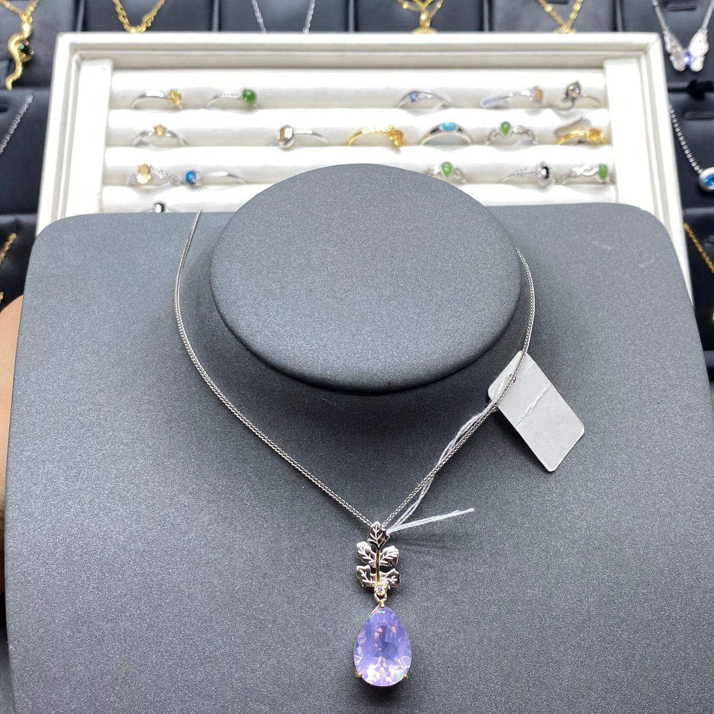 Natural crystal amethyst pendant
