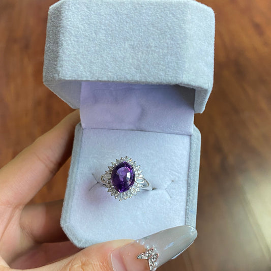 amethyst sliver s925 ring