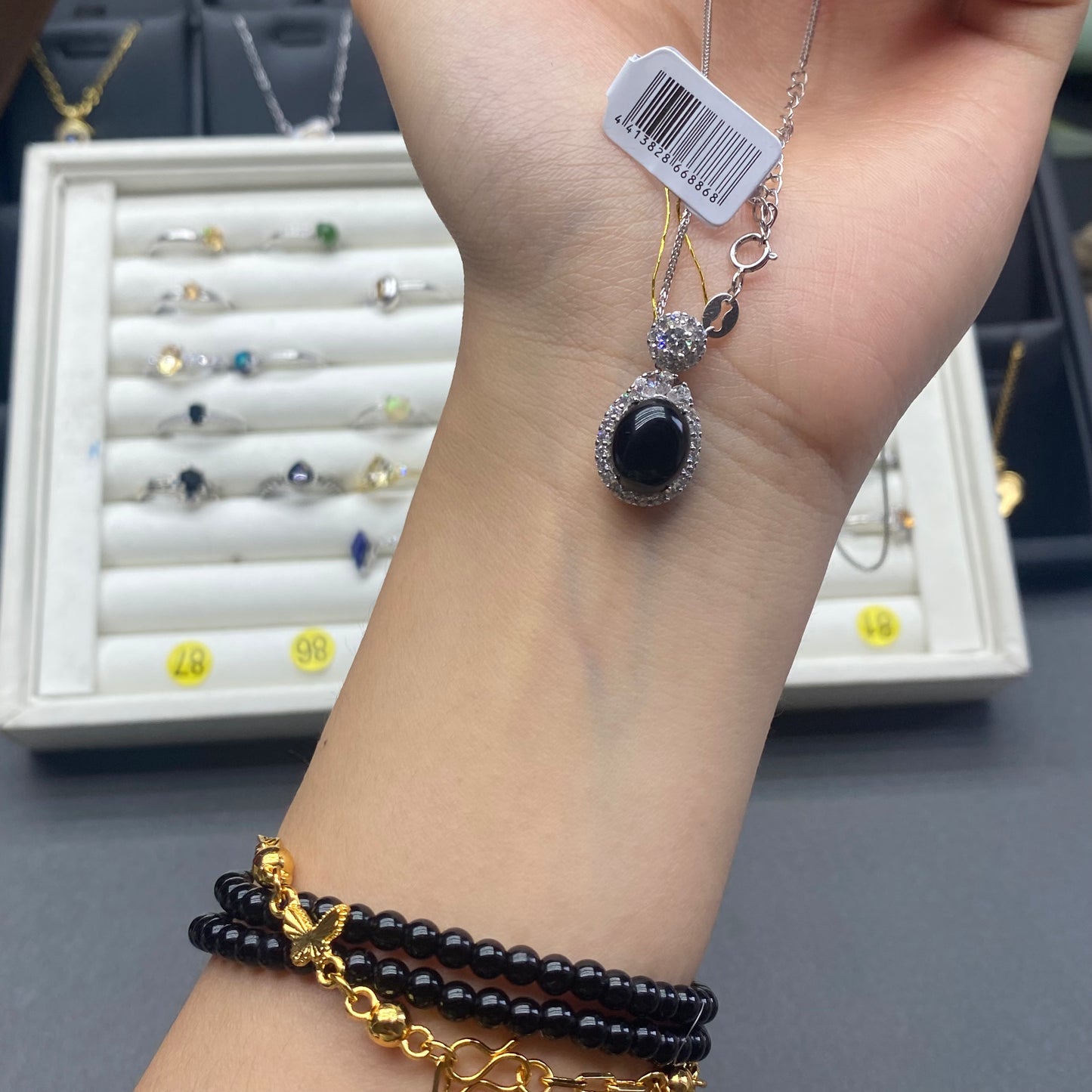 Natural gemstone black agate