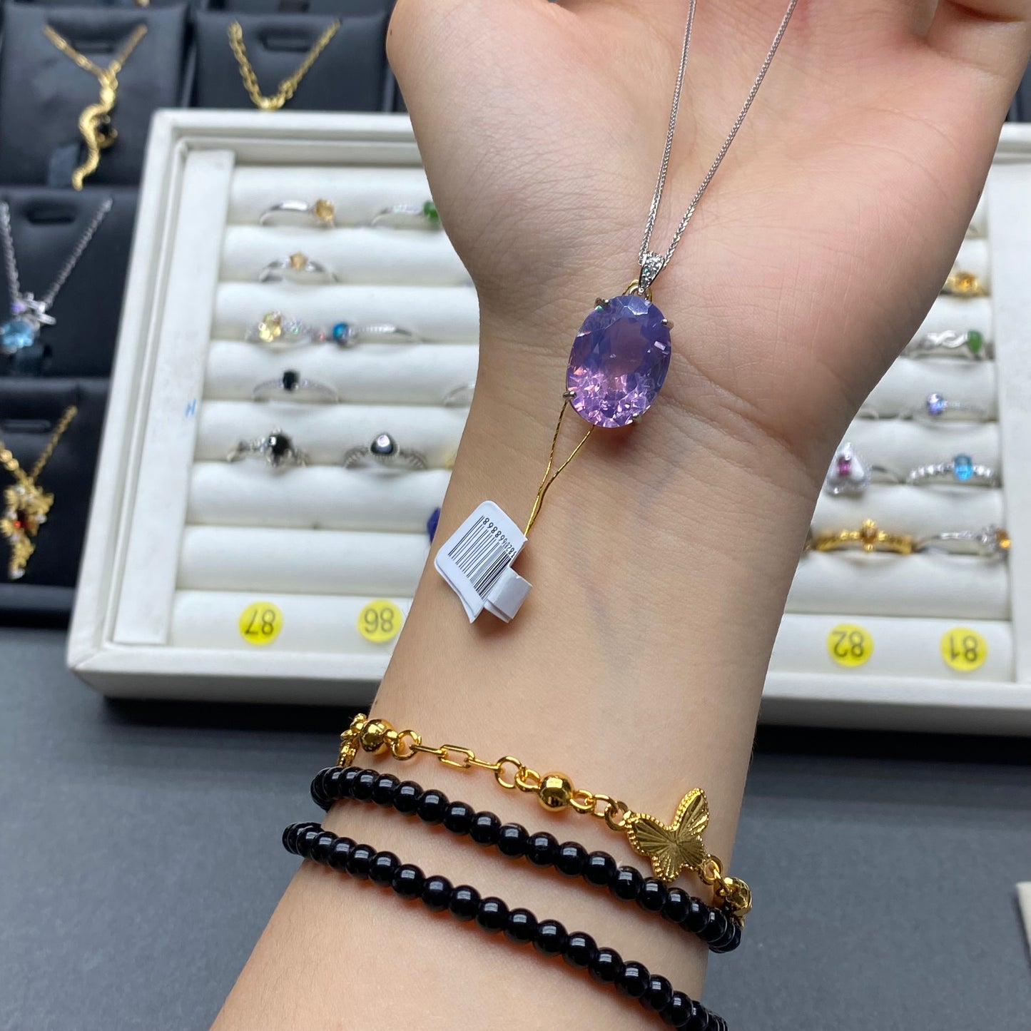 Natural crystal amethyst pendant