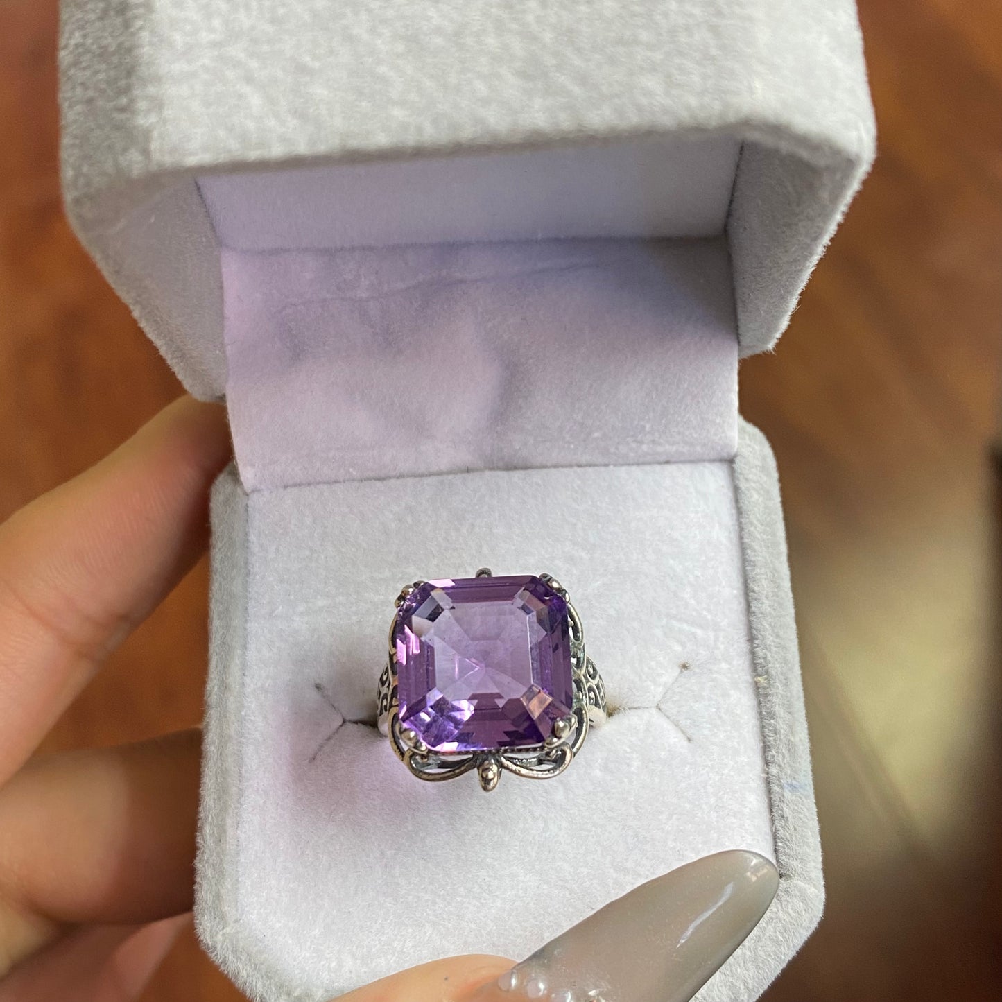 amethyst sliver s925 ring