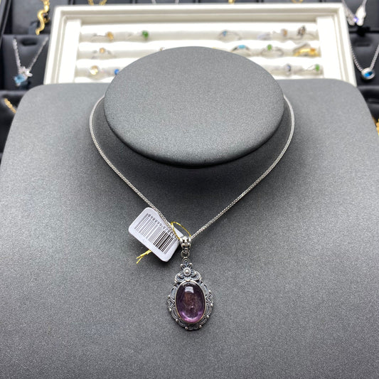 Natural crystal amethyst pendant