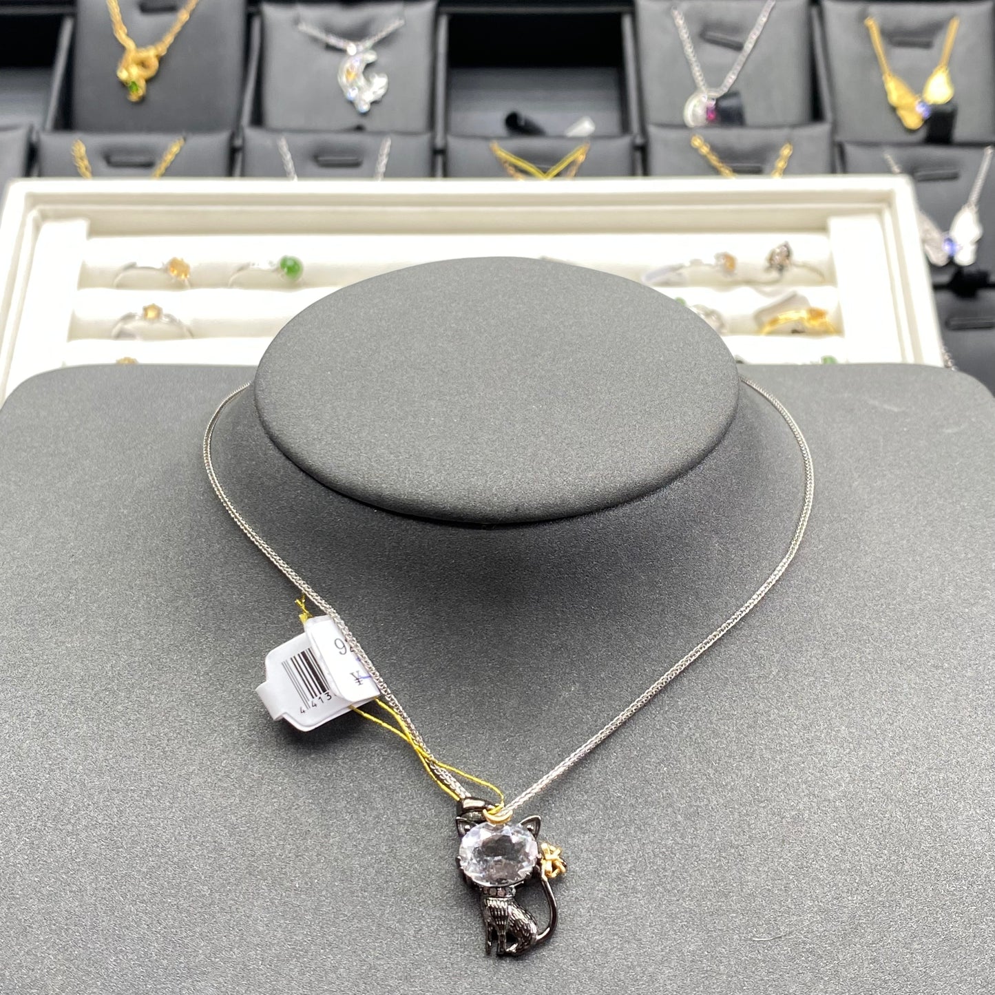 Natural crystal clear quartz pendant