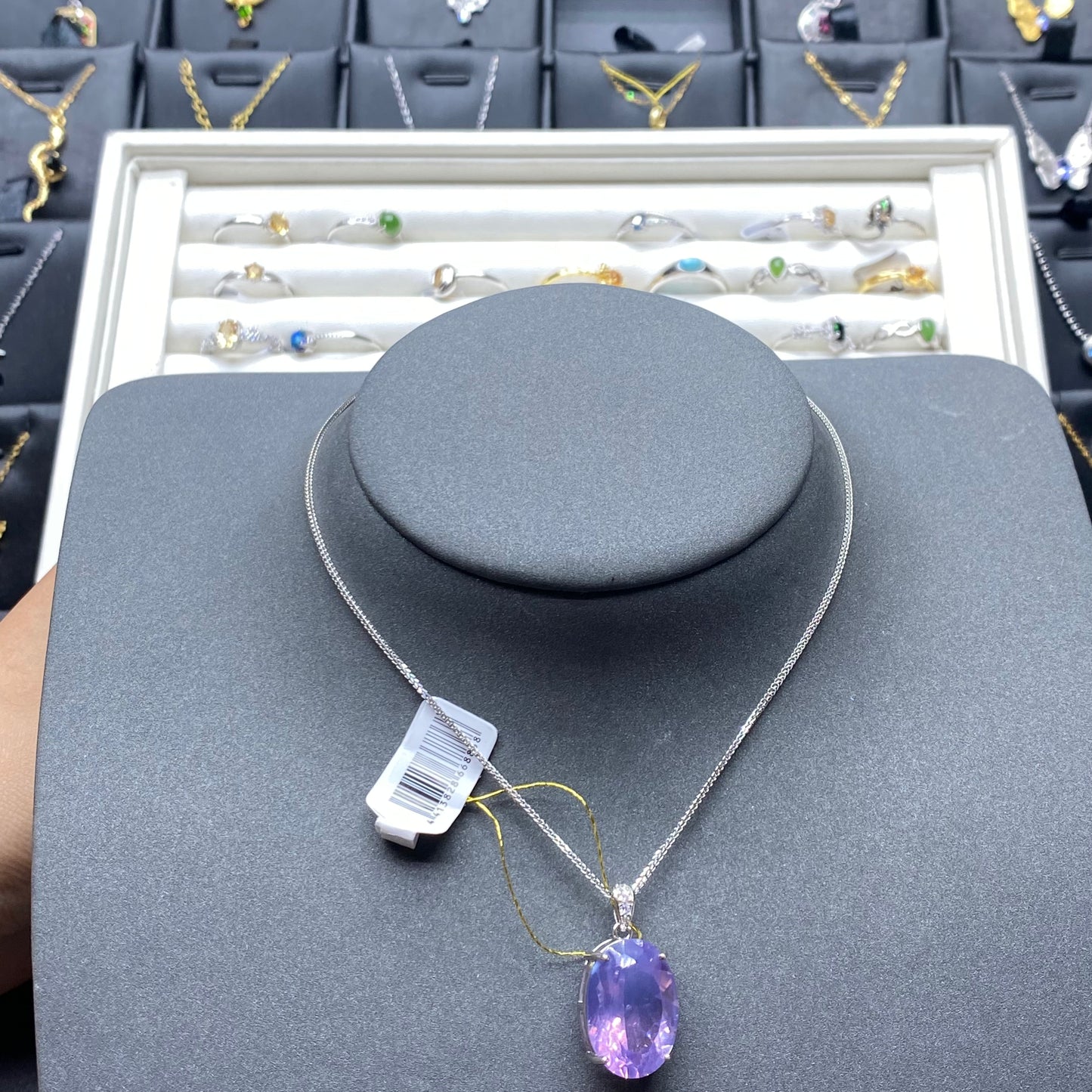 Natural crystal amethyst pendant