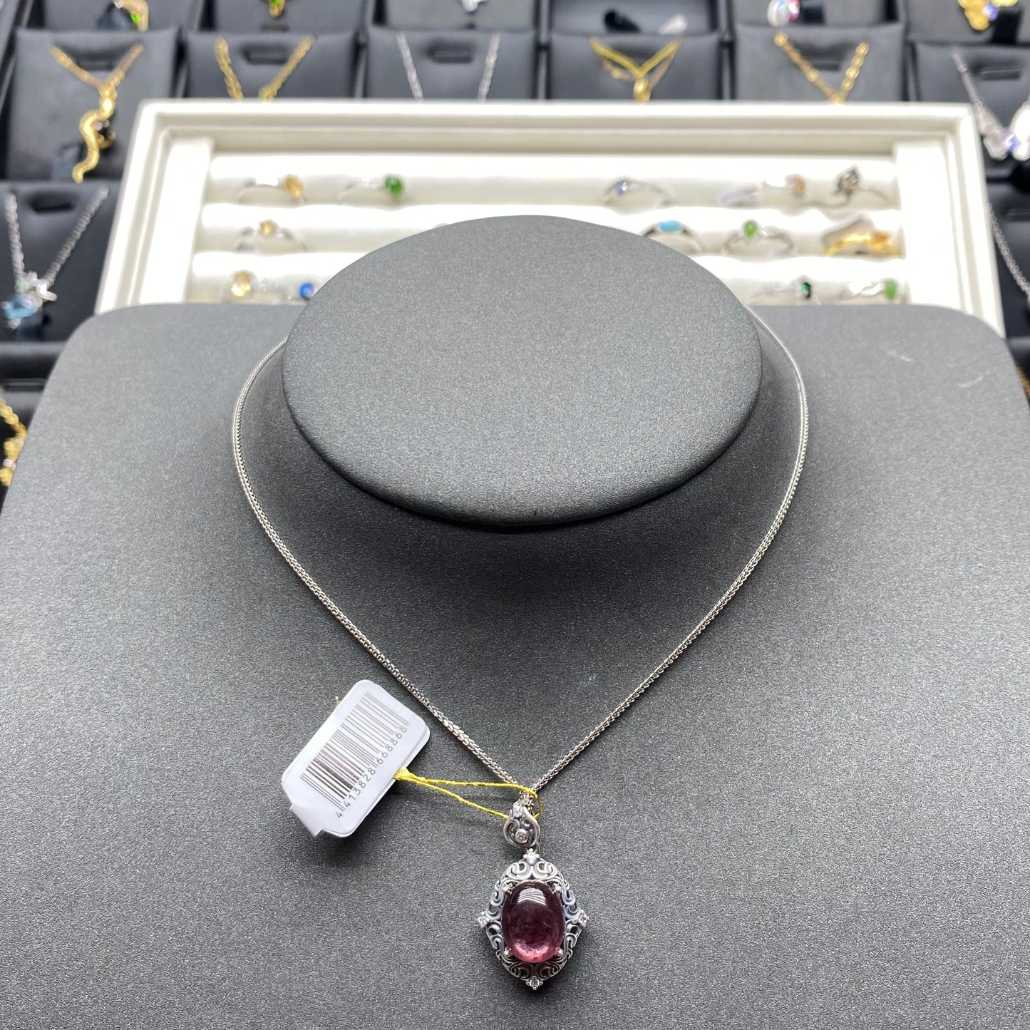 Natural crystal lepidolite pendant