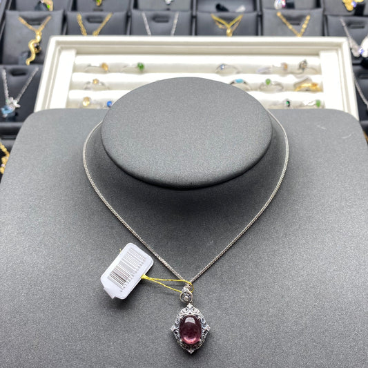 Natural crystal lepidolite pendant