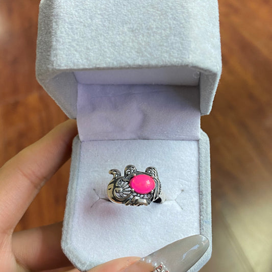 pink opal sliver s925 ring