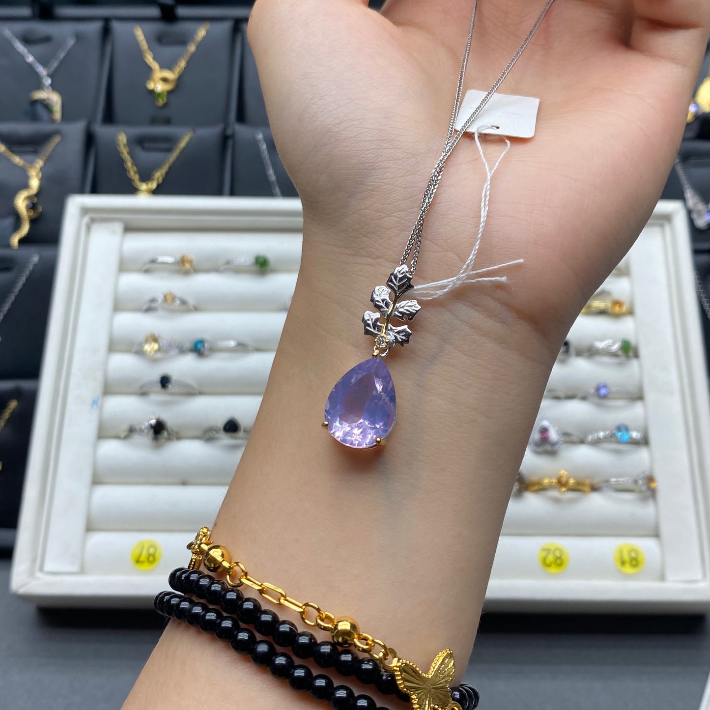 Natural crystal amethyst pendant