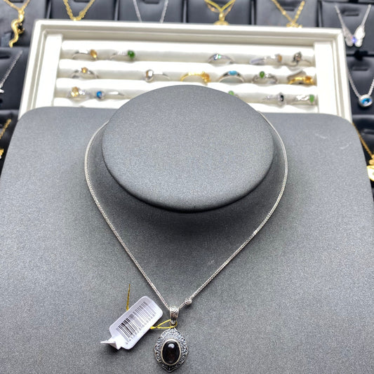 Natural gemstone black obsidian
