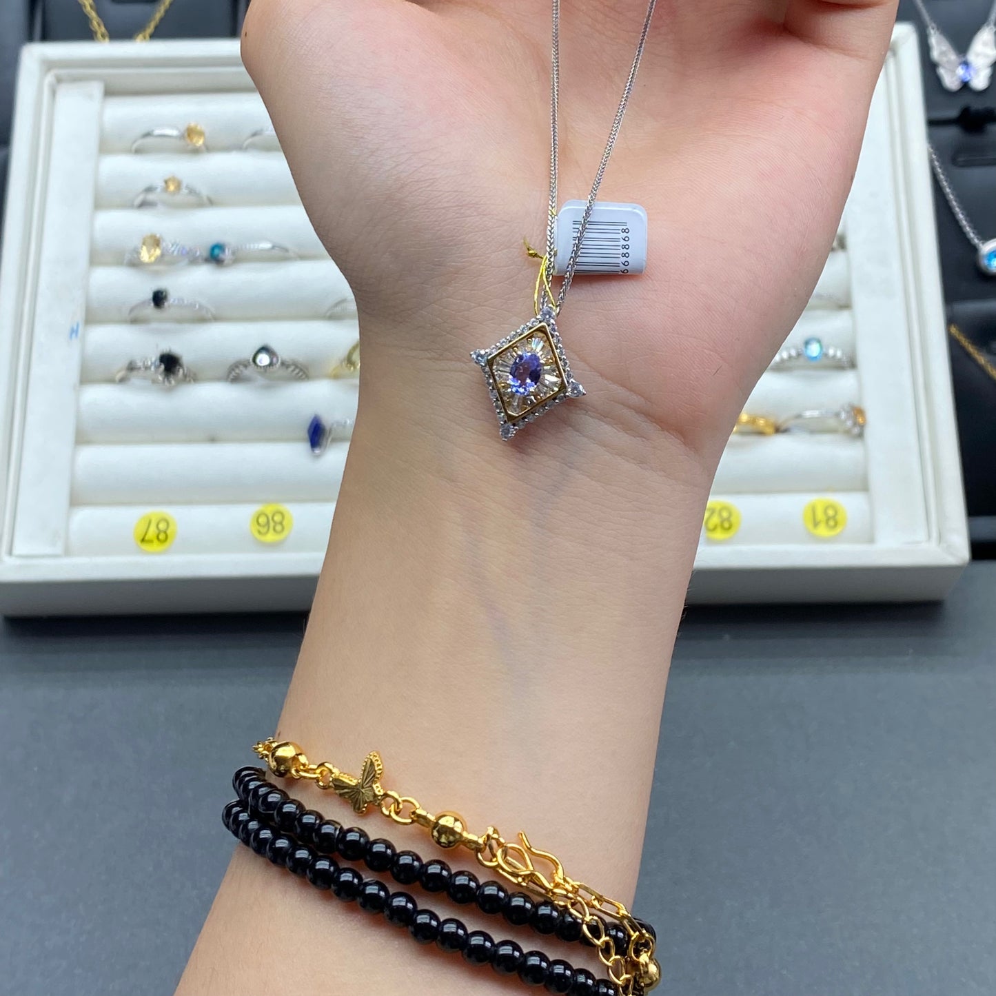 Natural gemstone tanzanite pendant