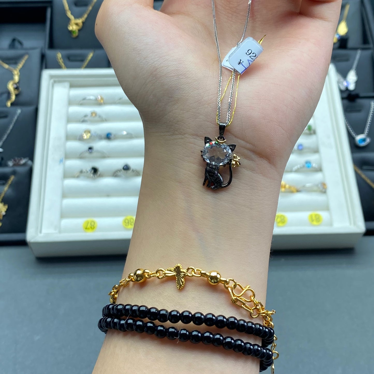 Natural crystal clear quartz pendant