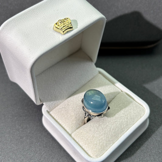 Larimar sliver ring
