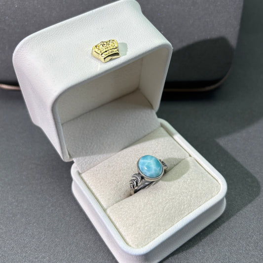Larimar sliver ring