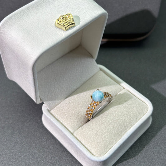 Larimar sliver ring