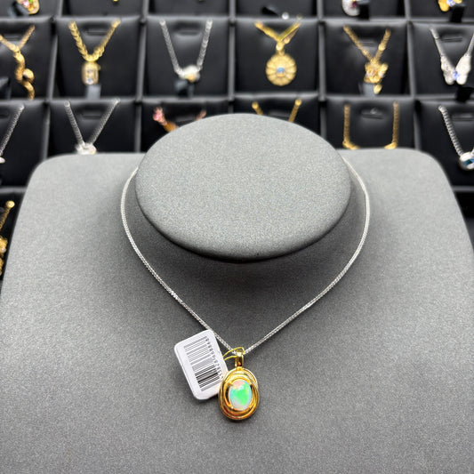 Natural gemstone opal pendant
