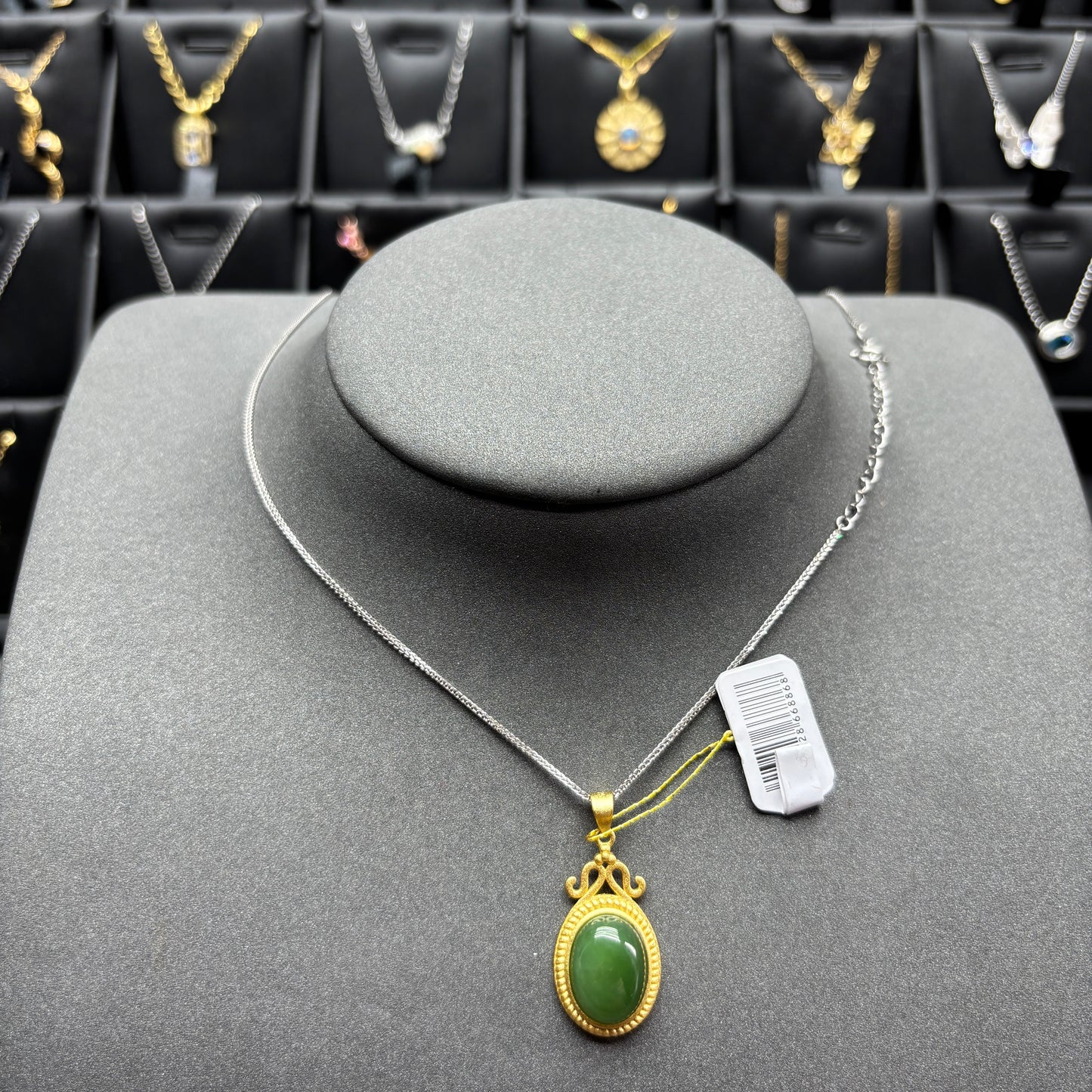 Natural gemstone jade pendant