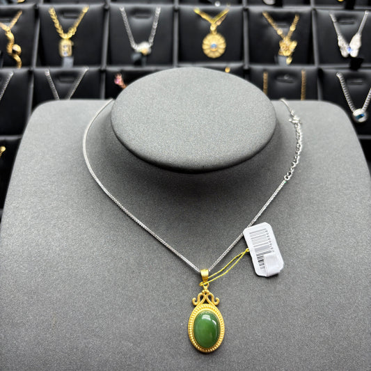 Natural gemstone jade pendant