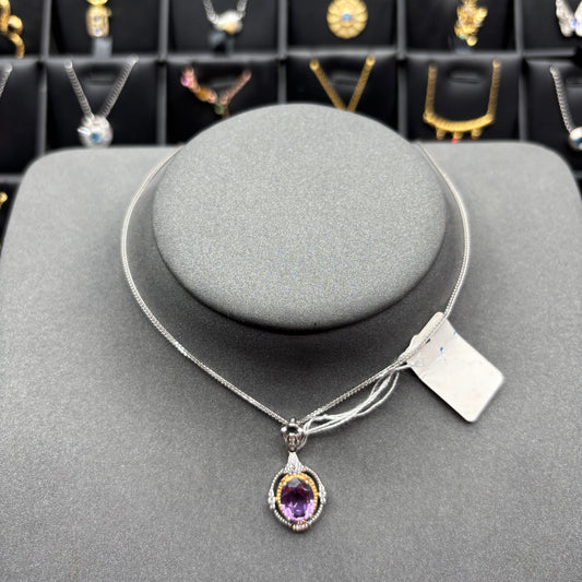 Natural crystal amethyst pendant